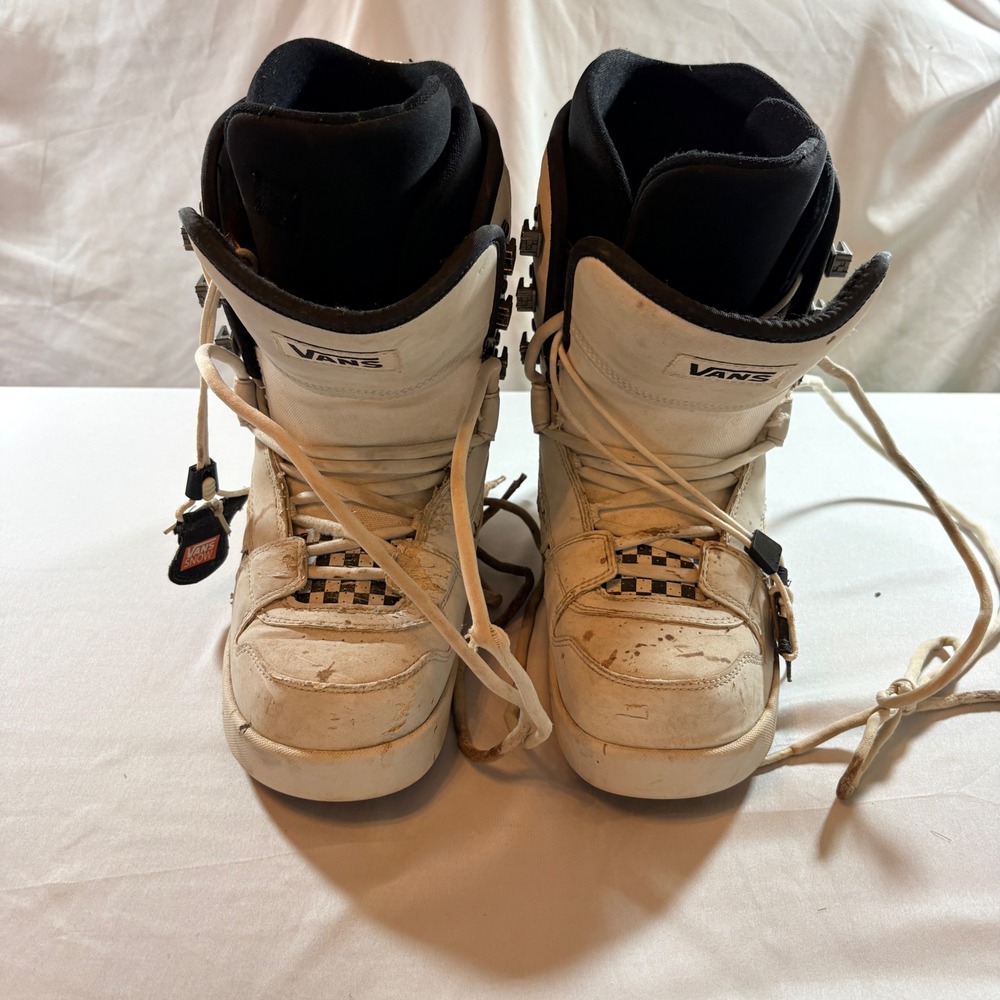 Vans Mantra Snowboard Boots Mens Size 8 White Black Checkerboard All Mountain